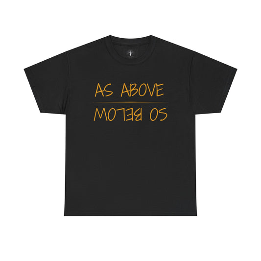 As Above So Below, Unisex Heavy Cotton Tee - Relaxed Fit Graphic T-Shirt